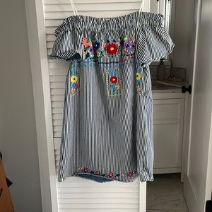 Off the shoulder Mexican influenced short dress